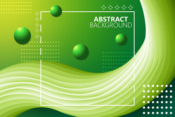 Abstract background dynamic fluid shape with green gradient