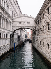 Bridge of Sighs or Ponte dei Sospiri at the Doges Palace in Venice, Italy