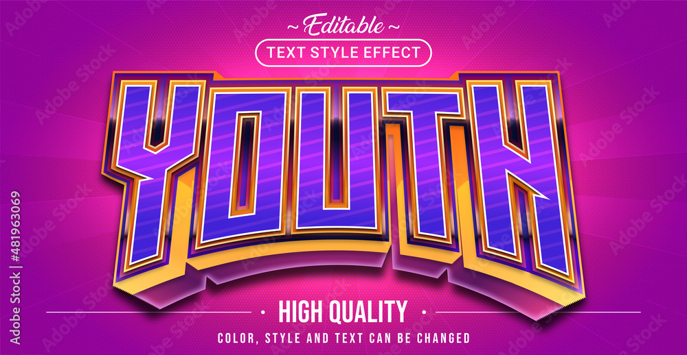 Poster editable text style effect - youth text style theme.