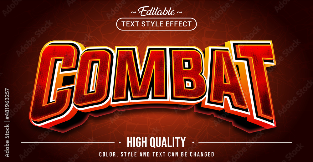 Poster Editable text style effect - Combat text style theme.