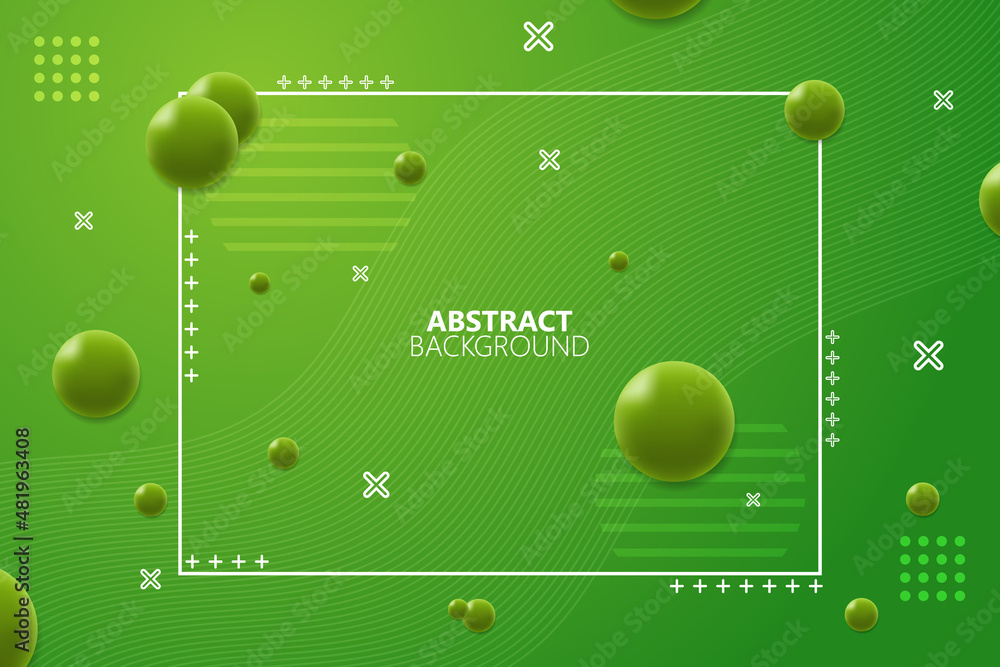 Poster abstract background fluid shape with green gradient