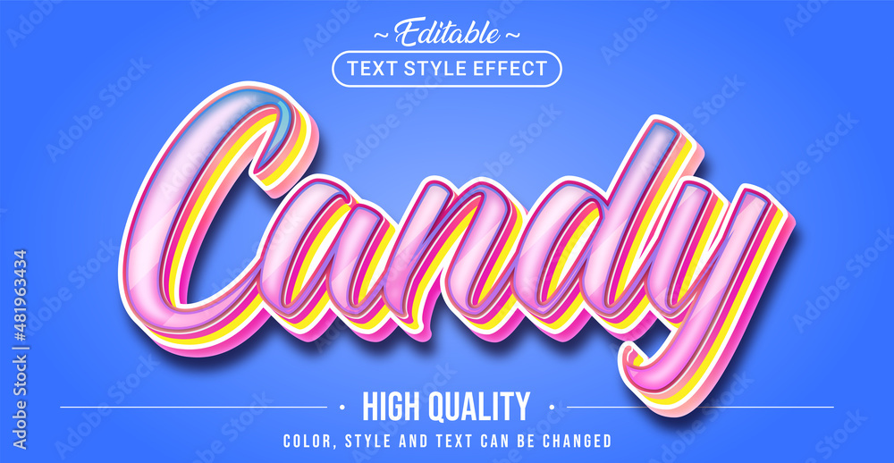 Poster Editable text style effect - Candy text style theme.