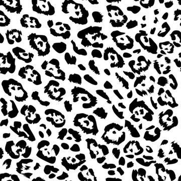 Leopard Seamless pattern Endless Hand Drawn Leopard Animal Skin Vector Pattern Isolated Background.Trendy pattern for printing on fabric.
