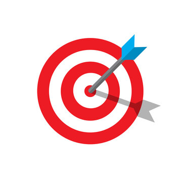 Bullseye Arrow Icon in Flat Design. Business Goals Sign Symbol