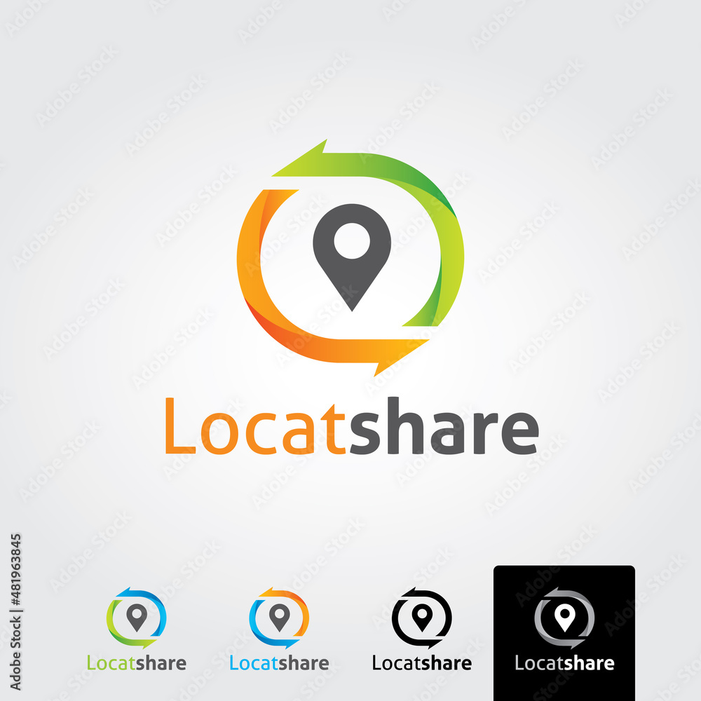 Wall mural locations sharing logo icon vector