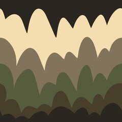 Seamless waves pattern with cartoon clouds for wallpaper and fabrics and packaging and linens and kids