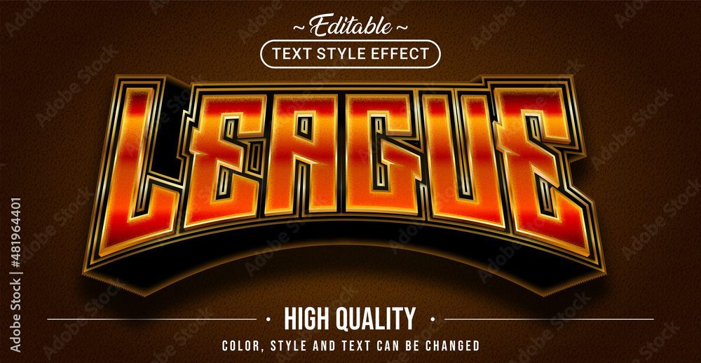 Poster Editable text style effect - League text style theme.