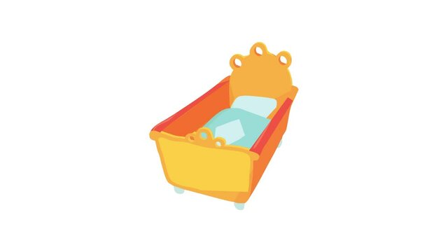 Baby bed icon animation best cartoon object on white background