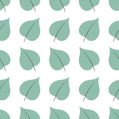 Obraz premium simple cute floral pattern - beautiful leaves of a plant on a white background