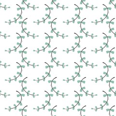 simple cute floral pattern - beautiful leaves of a plant on a white background