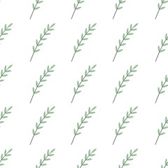 simple cute floral pattern - beautiful leaves of a plant on a white background