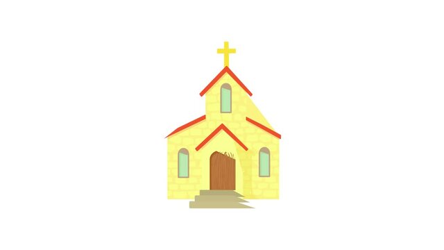 Church icon animation best cartoon object on white background