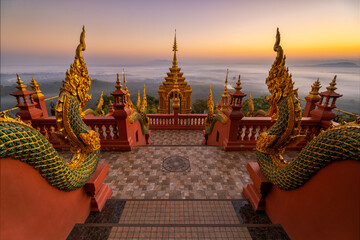 Wat Phra That Doi Phra Chan,  Sunrise view point of  Lampang, North of Thailand - 481965240