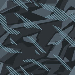 Seamless geometric camouflage pattern. Abstract camo. Racing background. Print on vinyl and decal. Print on fabric and textile. Vector illustration