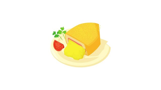 Kiev cutlet icon animation best cartoon object on white background