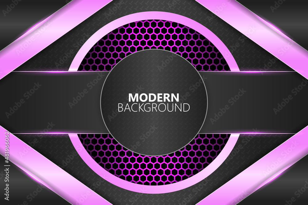 Poster modern background diagonal overlapped circle shape with pink gradient