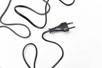 Electrical power plug black color wire electricity