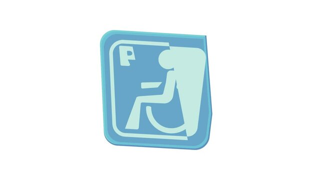 Invalid parking icon animation best cartoon object on white background