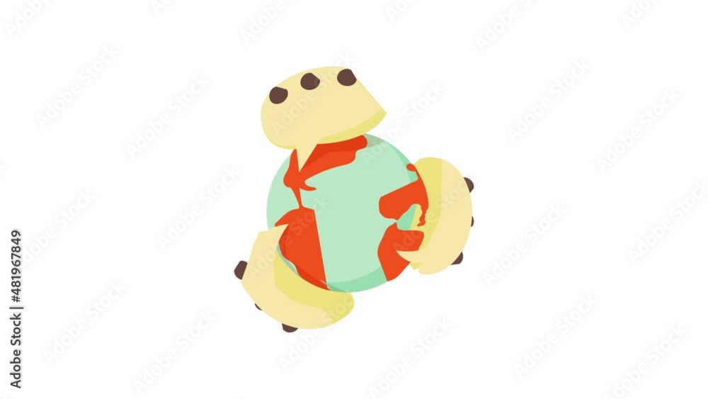 Poster global communication icon animation best cartoon object on white background