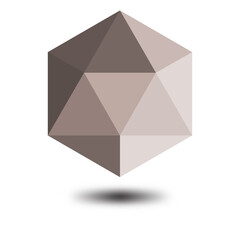 Hexagon simple low poly on a white background