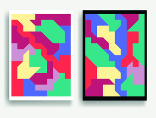 Aesthetic geometric posters .Modern art .Abstract minimal composition . Contemporary vector design 