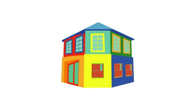 Brazil house icon animation best cartoon object on white background