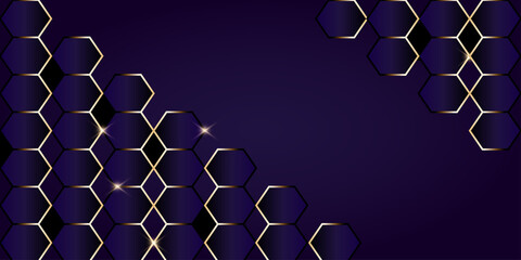 Luxurious elongated hexagon background with copy space