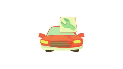 Car repairs icon animation best cartoon object on white background