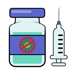 Medical illustration coronavirus covid-19 antivirus vaccine