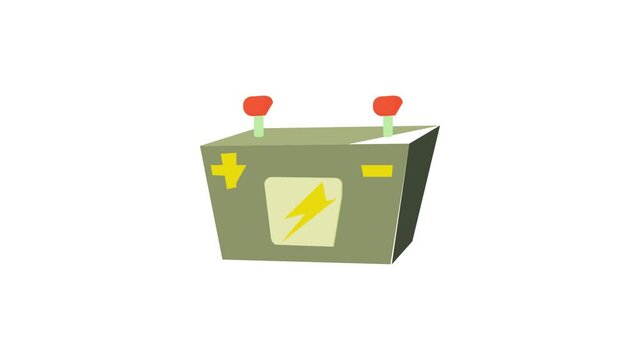 Car battery icon animation best cartoon object on white background