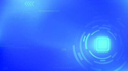 Blue circuit processor technology background  vector illustration. Vector for illustration, poster, web design.