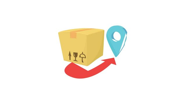 Delivery box icon animation best cartoon object on white background
