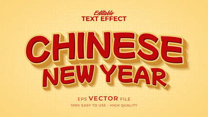 Editable text style effect - chinese new year text in style theme