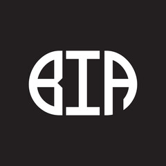 BIA letter logo design on black background. BIA