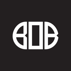 BOB letter logo design on black background. BOB