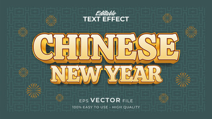 Editable text style effect - chinese new year text in style theme