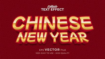 Fototapeta na wymiar Editable text style effect - chinese new year text in style theme