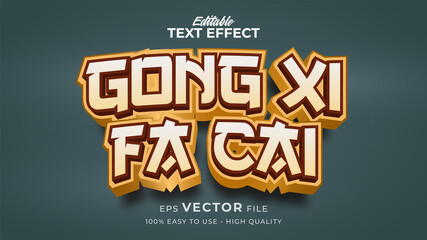 Editable text style effect - chinese new year text in style theme