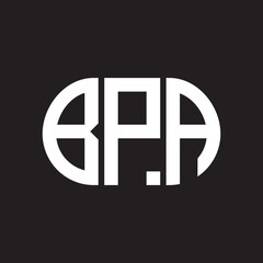 BPA letter logo design on black background. BPA