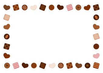 チョコレートアソートのフレームイラスト