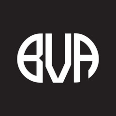 BVA letter logo design on black background. BVA