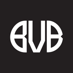 BVB letter logo design on black background. BVB