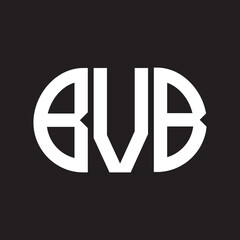 BVB letter logo design on black background. BVB