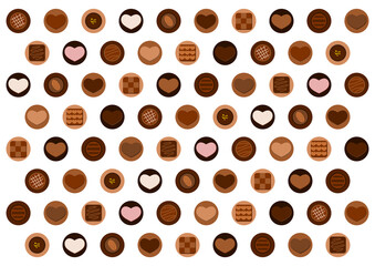 チョコレート模様の背景イラスト