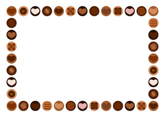 チョコレートアソートのフレームイラスト