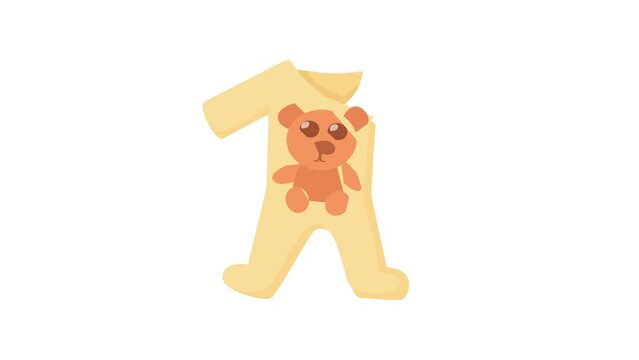 Baby rompers icon animation best cartoon object on white background