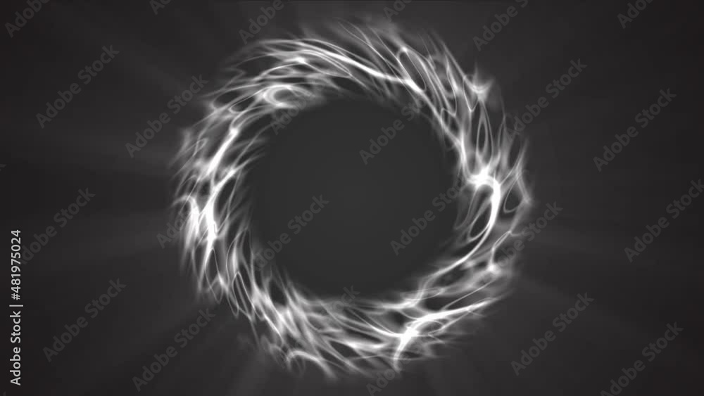 Poster energy animation neon sphere frame. the texture of the movement of smooth glowing lines. the rotatio
