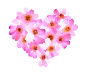Pink floral heart. Valentines day illustration. High quality illustration