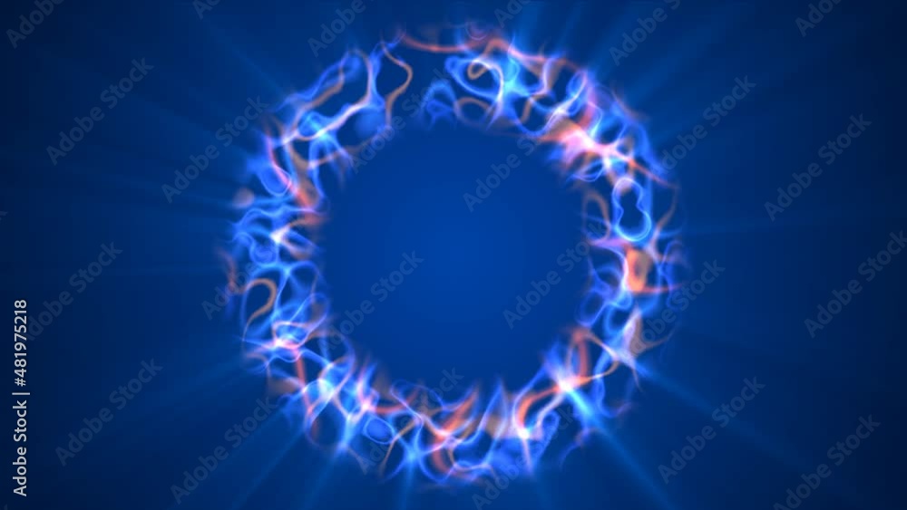 Aufkleber energy animation neon sphere frame. the texture of the movement of smooth glowing lines. the rotatio