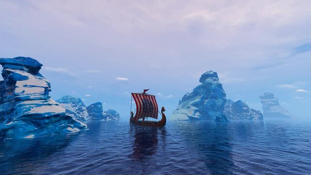 Sailing ships among the rocks